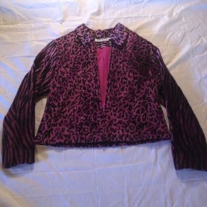 Purple Leopard print jacket with Sparkle! Fun!!